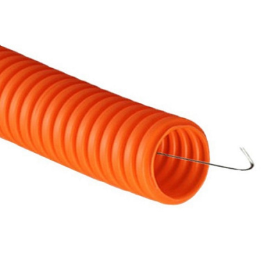 Труба ПНД оранжевая гофриров. 20 мм легкого типа с зондом (100м/уп.)